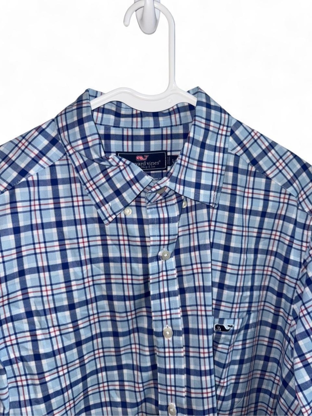 Vineyard Vines Blue and Red Plaid Button Down Shirt